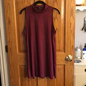 Maroon suede dress